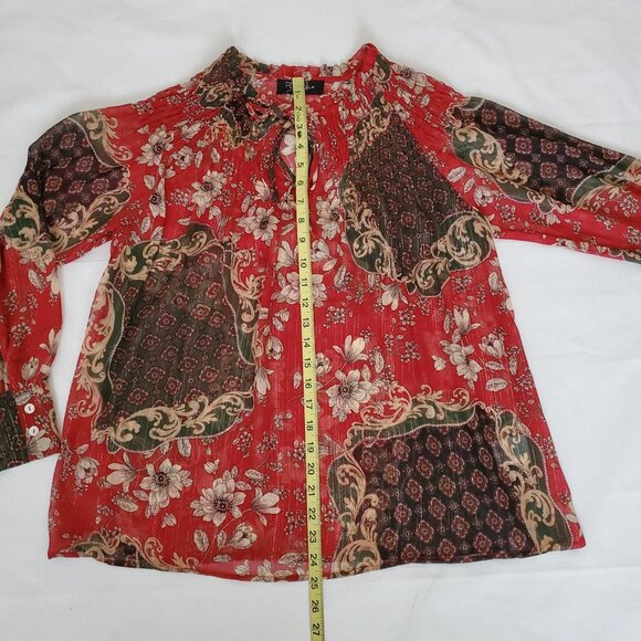 RD & KOKO Women's Long Sleeve Embroidered Fringe Kimono Blouse Size Small NWT - Picture 13 of 13